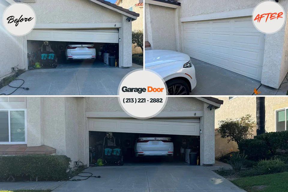 Before and after: garage door repair Goldstream, AK